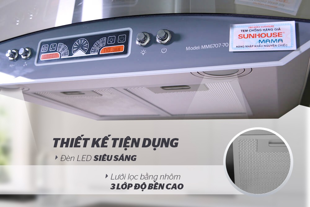 Máy hút mùi Sunhouse MaMa MM6707-70