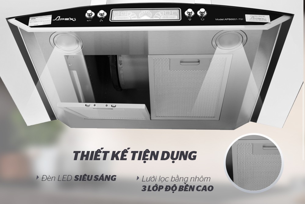 Máy hút mùi Sunhouse APEX APB6601-70C
