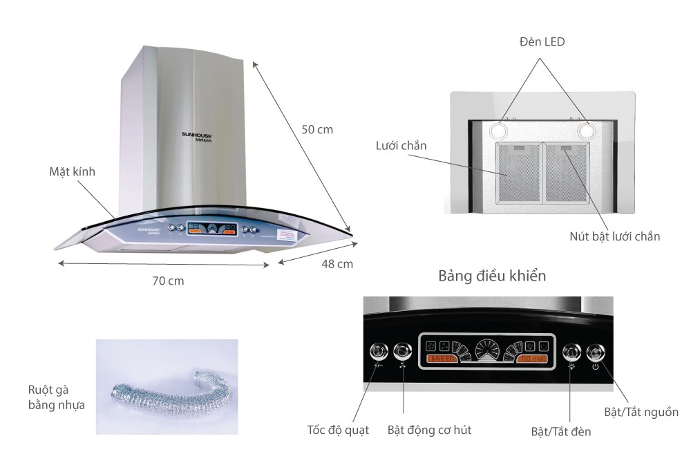Máy hút mùi Sunhouse MaMa MM6716-70