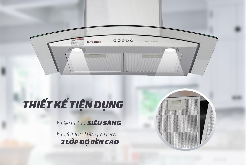 Máy hút mùi Sunhouse SHB6629-70C