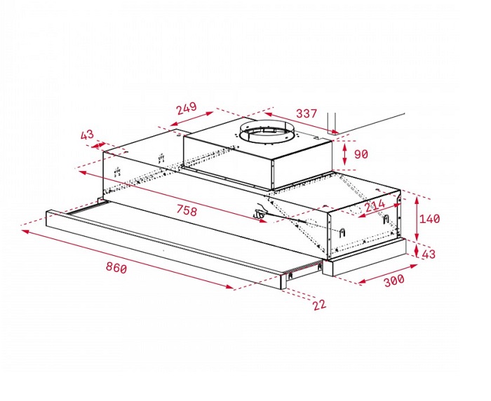 Máy hút mùi âm tủ Teka CNL 9610