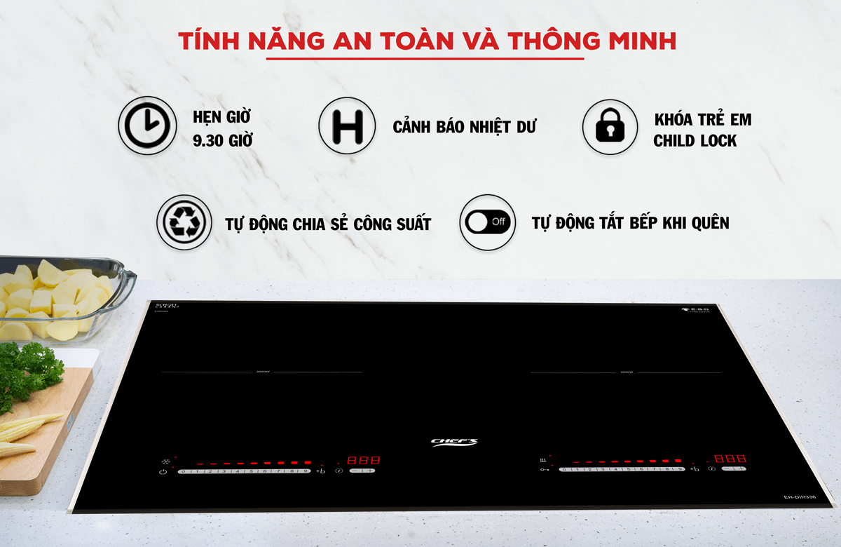 Bếp từ đôi Chefs EH-DIH336