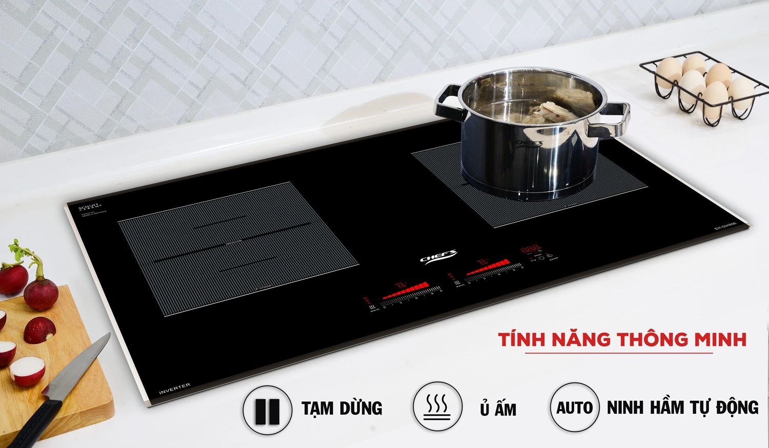 Bếp từ đôi Chefs EH-DIH896