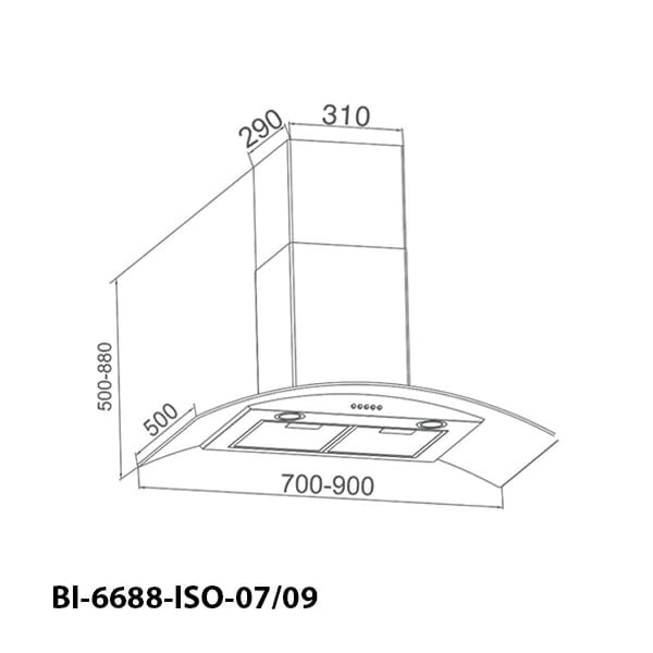 Máy hút mùi Binova BI-6688-ISO-09